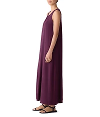 Eileen Fisher Stretch Jersey Scoop Neck Sleeveless Maxi Dress