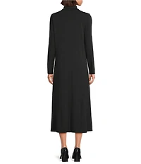 Eileen Fisher Stretch Jersey Turtleneck Long Sleeve Midi Dress