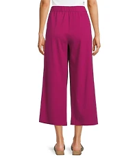 Eileen Fisher Stretch Organic Cotton Blend Jersey Straight Leg Pull-On Ankle Pants