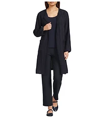 Eileen Fisher Stretch Silk Jersey Scoop Neck Sleeveless Slim Tank