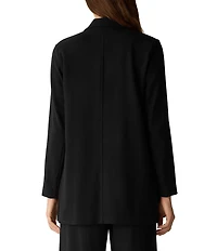 Eileen Fisher Stretch Wool Crepe Notch Lapel Long Sleeve Blazer