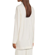 Eileen Fisher Stretch Wool Crepe Notch Lapel Long Sleeve Blazer