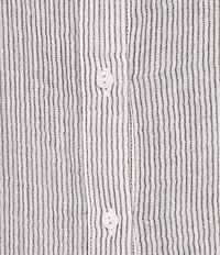Eileen Fisher Striped Oragnic Cotton Gauze Split Mandarin Collar Long Sleeve Shirt