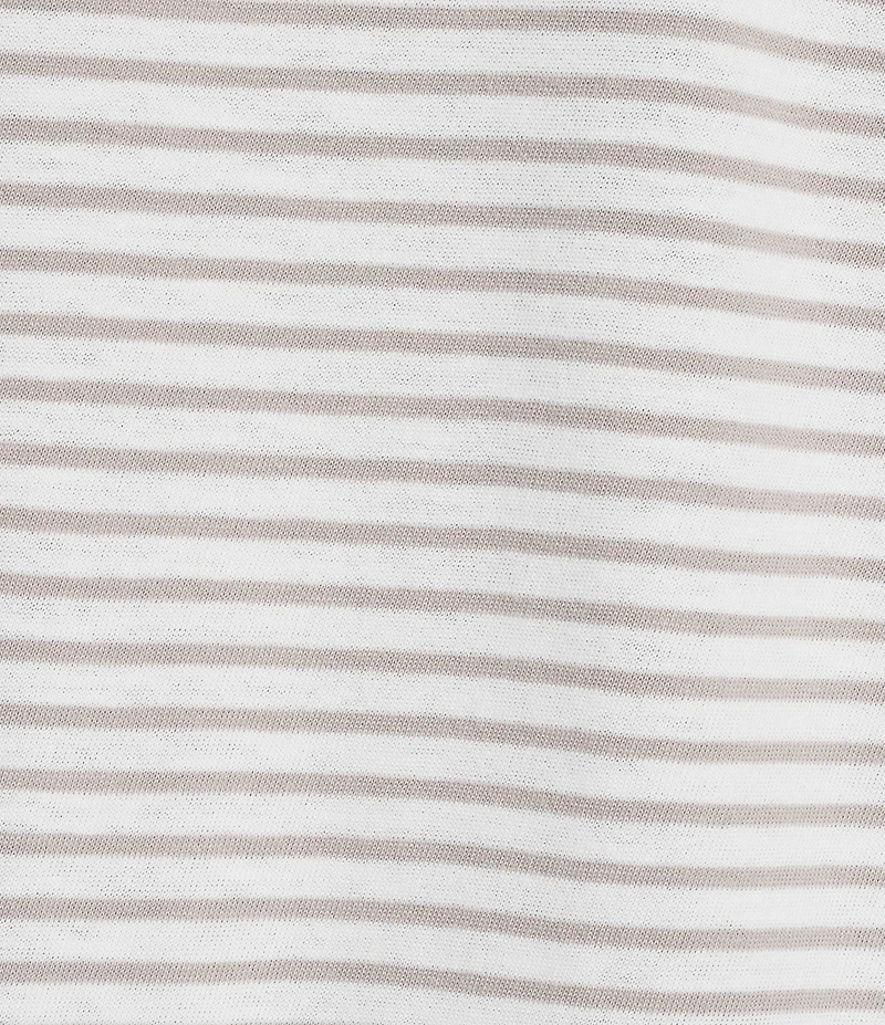 Eileen Fisher Striped Organic Cotton Slub Crew Neck Short Sleeve Dress