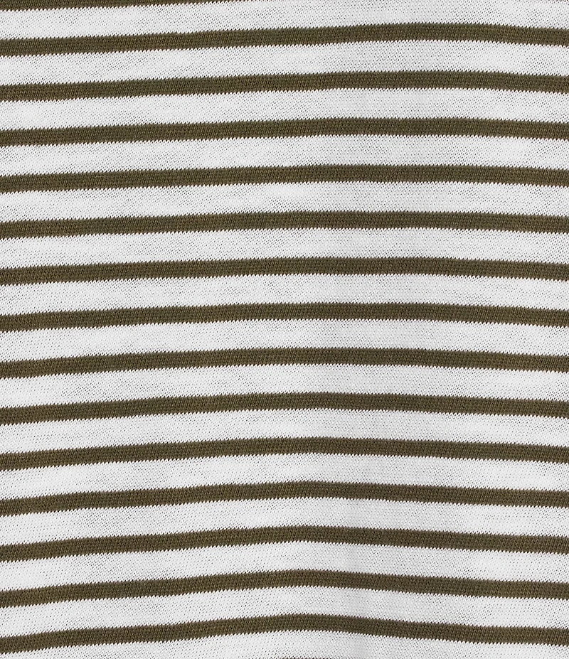 Eileen Fisher Striped Organic Cotton Slub Crew Neck Short Sleeve Dress