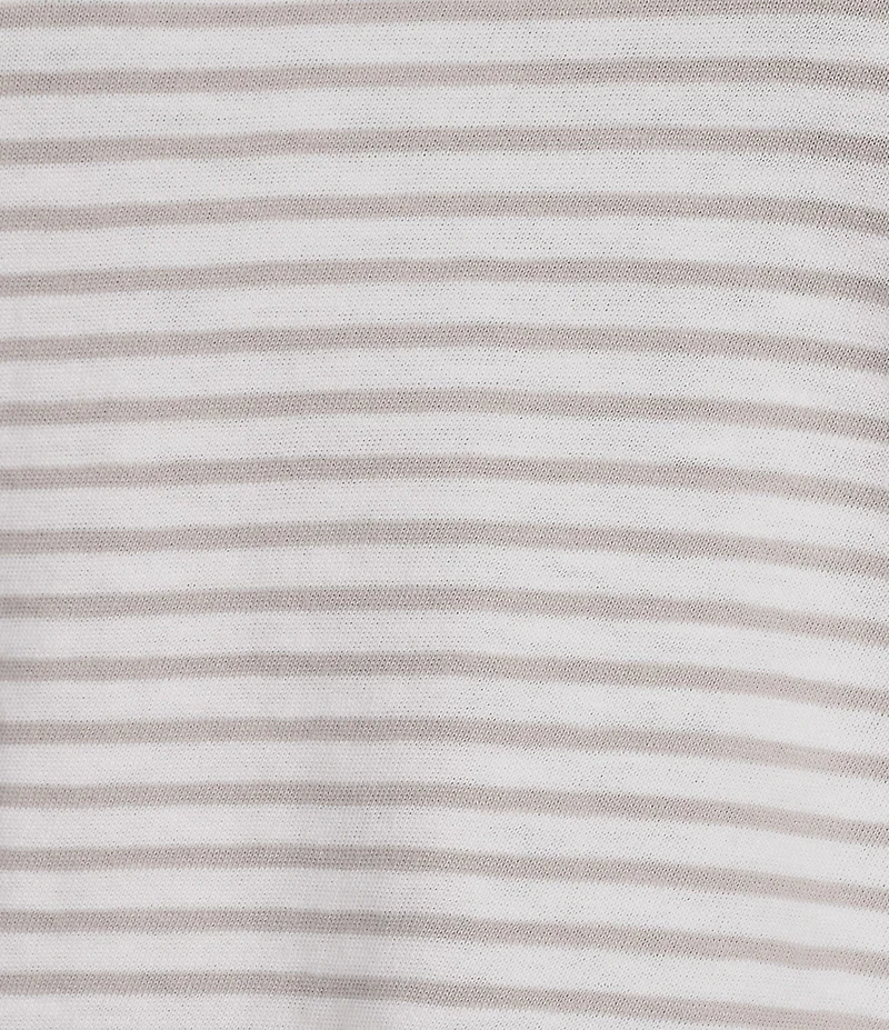 Eileen Fisher Striped Organic Cotton Slub Knit Crew Neck Short Sleeve Tee Top