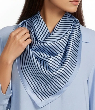 Eileen Fisher Striped Printed Silk Twill Bandana Scarf