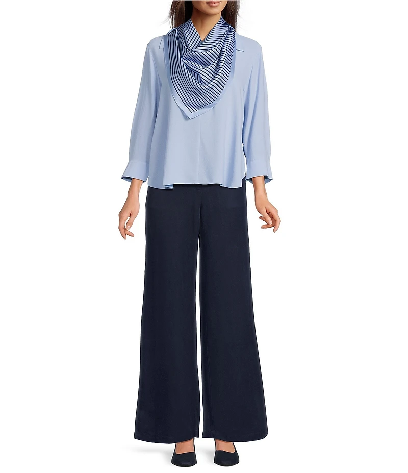 Eileen Fisher Striped Printed Silk Twill Bandana Scarf