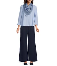 Eileen Fisher Striped Printed Silk Twill Bandana Scarf