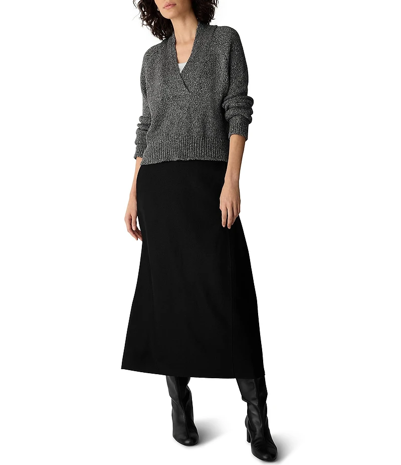 Eileen Fisher Surplice V-Neck Long Sleeve Sweater