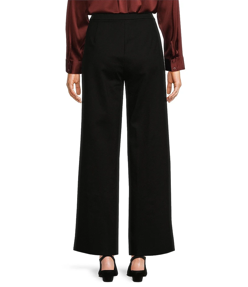 Eileen Fisher Tencel™ Lyocell Double Knit Wide Leg Pull-On Ankle Pants