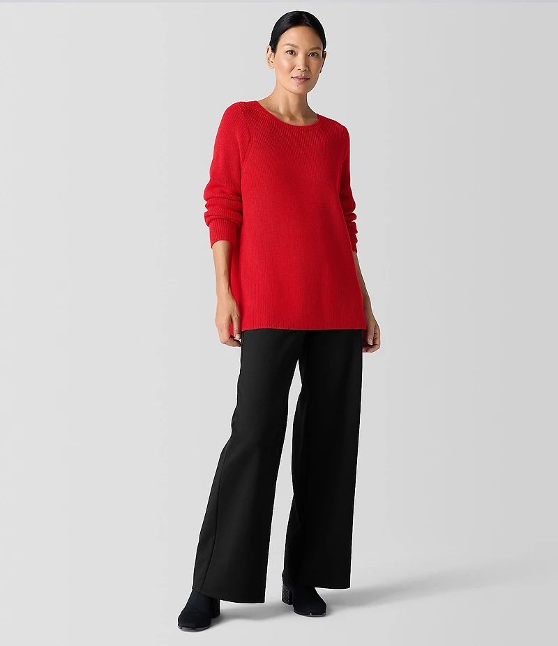 Eileen Fisher Tencel™ Lyocell Double Knit Wide Leg Pull-On Ankle Pants