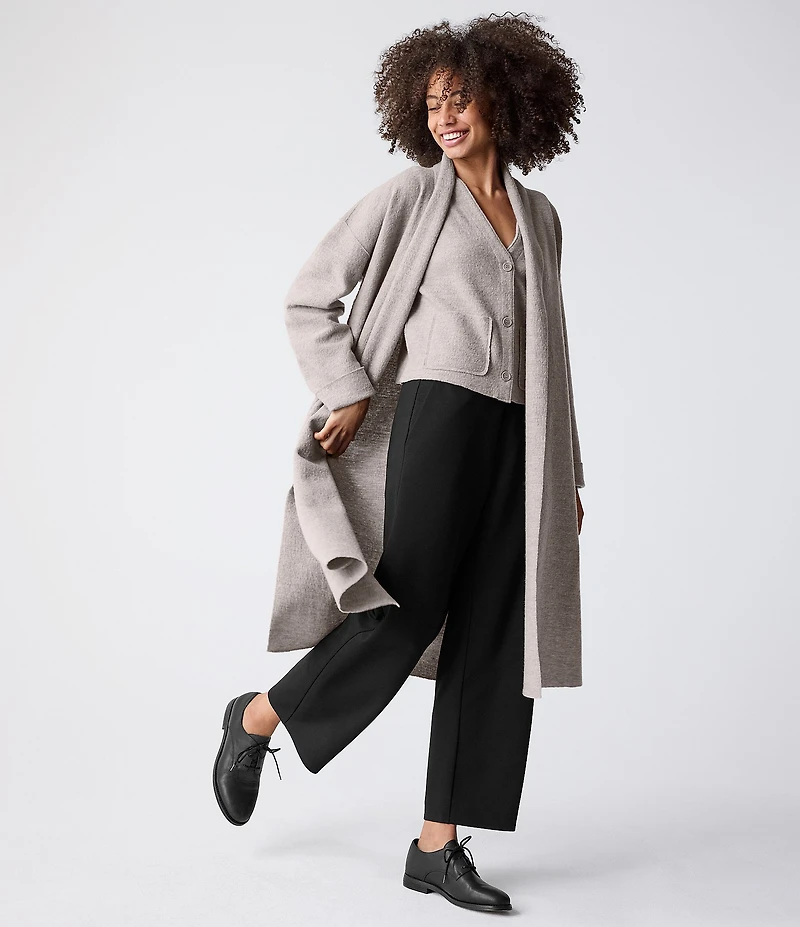 Eileen Fisher Tencel™ Lyocell Double Knit Wide Leg Pull-On Ankle Pants