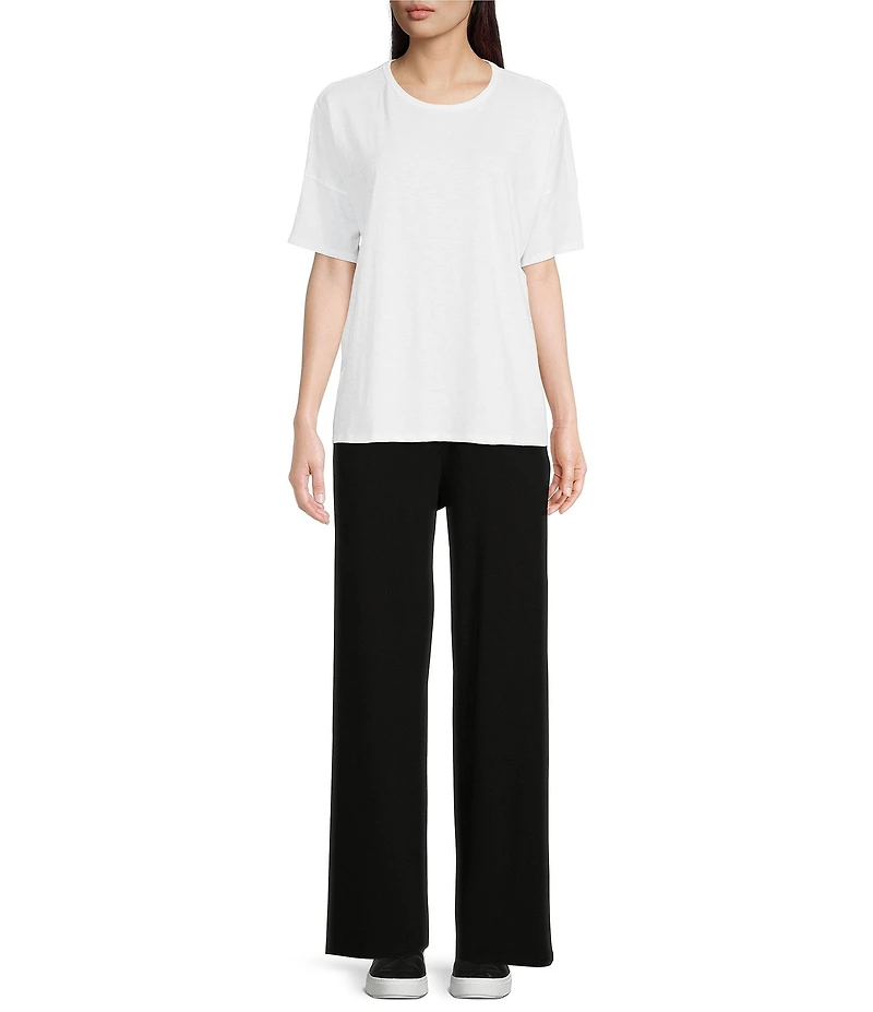Eileen Fisher Tencel™ Lyocell Stretch Knit Jersey Wide Leg Pull-On Pants
