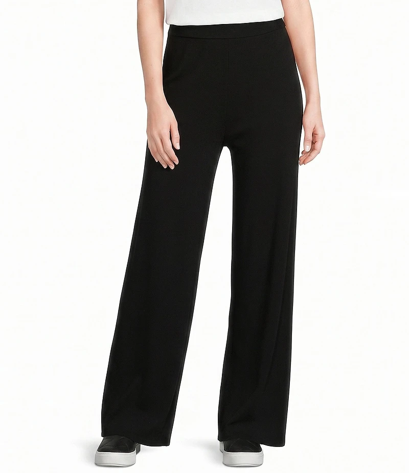 Eileen Fisher Tencel™ Lyocell Stretch Knit Jersey Wide Leg Pull-On Pants