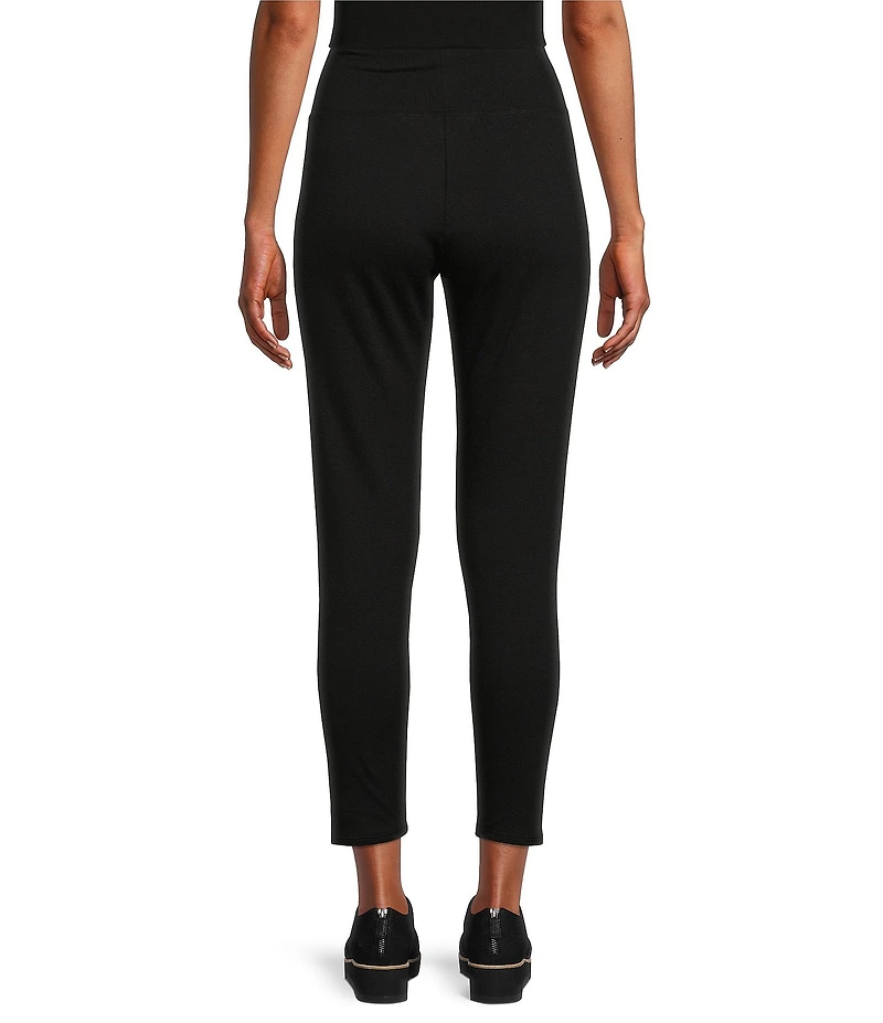 Eileen Fisher Tencel™ Organic Cotton Knit Jersey High Waisted Slim Ankle Leggings