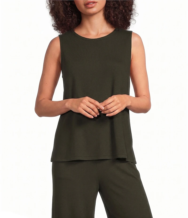 Eileen Fisher Terry Crew Neck Sleeveless Tank