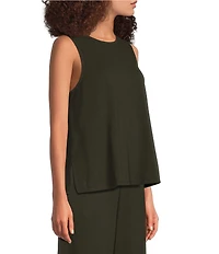 Eileen Fisher Terry Crew Neck Sleeveless Tank