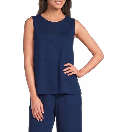 Eileen Fisher Terry Crew Neck Sleeveless Tank