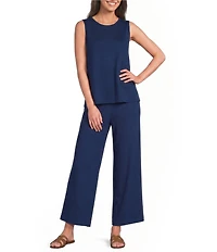 Eileen Fisher Terry Crew Neck Sleeveless Tank