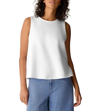 Eileen Fisher Terry Crew Neck Sleeveless Tank