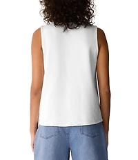 Eileen Fisher Terry Crew Neck Sleeveless Tank