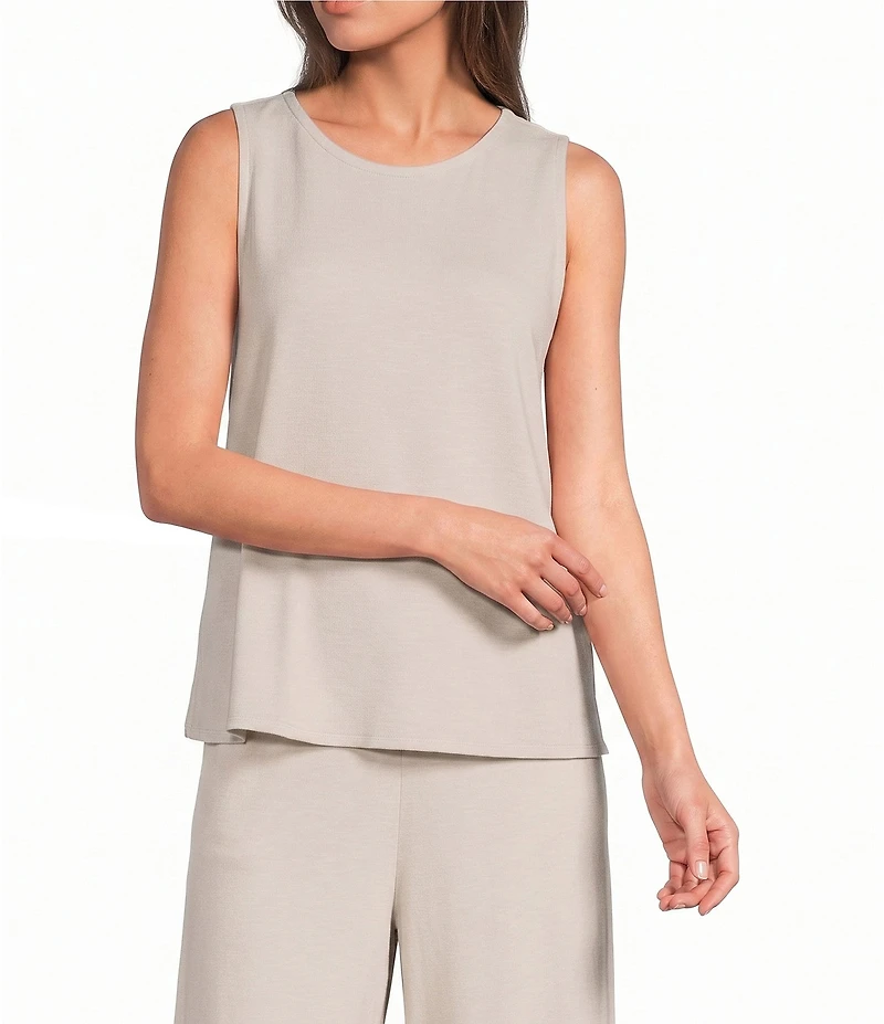 Eileen Fisher Terry Crew Neck Sleeveless Tank