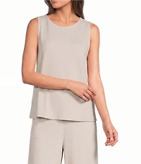 Eileen Fisher Terry Crew Neck Sleeveless Tank