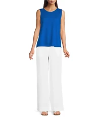 Eileen Fisher Terry Crew Neck Sleeveless Tank