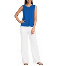 Eileen Fisher Terry Crew Neck Sleeveless Tank