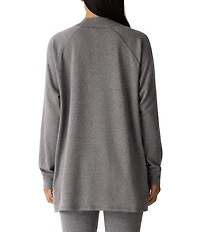 Eileen Fisher Terry Knit Mock Neck Long Sleeve Tunic