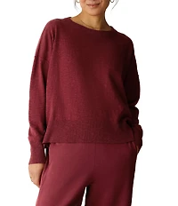 Eileen Fisher Textural Knit Crew Neck Long Sleeve Top