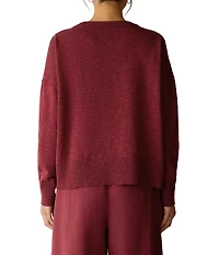 Eileen Fisher Textural Knit Crew Neck Long Sleeve Top