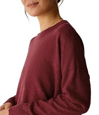Eileen Fisher Textural Knit Crew Neck Long Sleeve Top