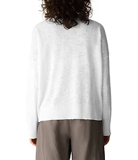 Eileen Fisher Textural Knit Crew Neck Long Sleeve Top