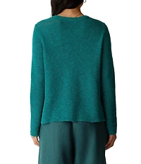 Eileen Fisher Textural Knit Round Neck Long Sleeve Pullover Sweater