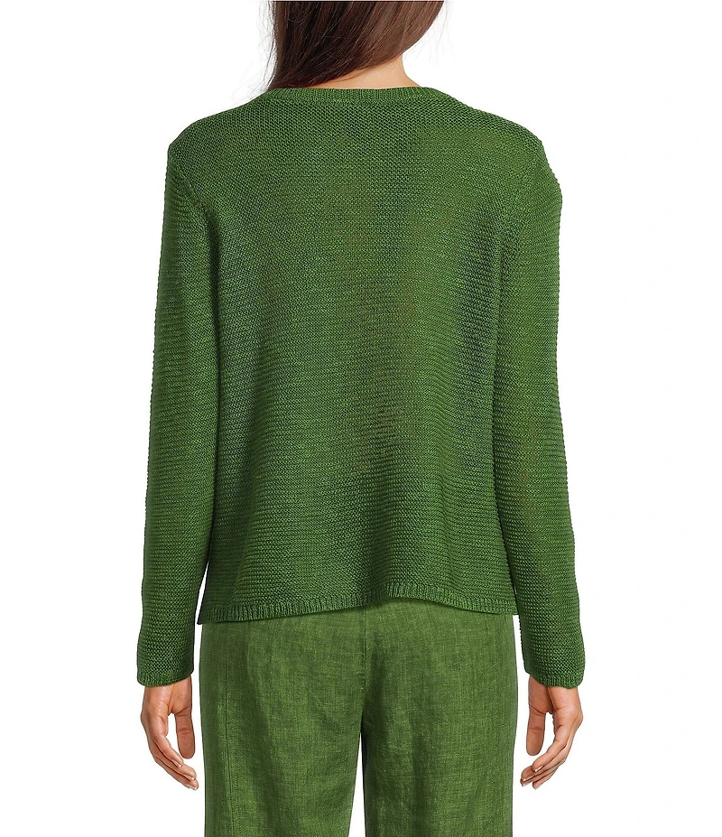 Eileen Fisher Textural Knit Round Neck Long Sleeve Pullover Sweater