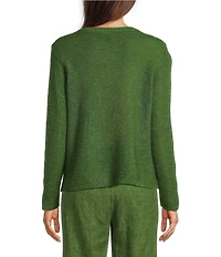 Eileen Fisher Textural Knit Round Neck Long Sleeve Pullover Sweater