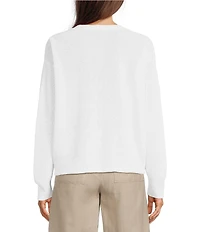 Eileen Fisher Textural Organic Knit V-Neck Long Sleeve Cardigan