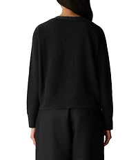 Eileen Fisher Textural Organic Knit V-Neck Long Sleeve Cardigan