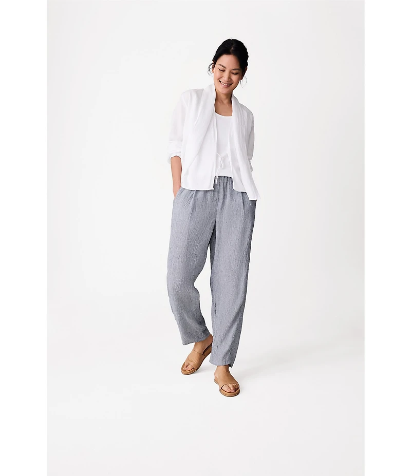 Eileen Fisher Texture Organic Linen Knit Scoop Neck Sleeveless Tank