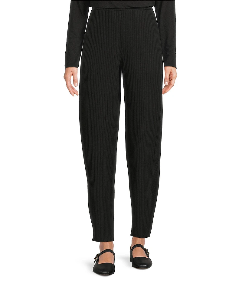 Eileen Fisher Texture Stretch Rib Knit Lantern Ankle Pants