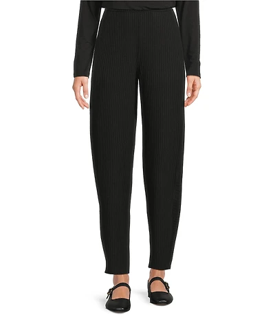 Eileen Fisher Texture Stretch Rib Knit Lantern Ankle Pants