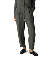 Eileen Fisher Textured Organic Linen Pleated Lantern Ankle Pants