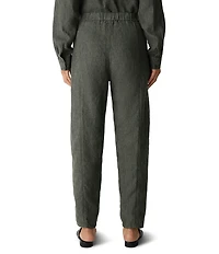 Eileen Fisher Textured Organic Linen Pleated Lantern Ankle Pants