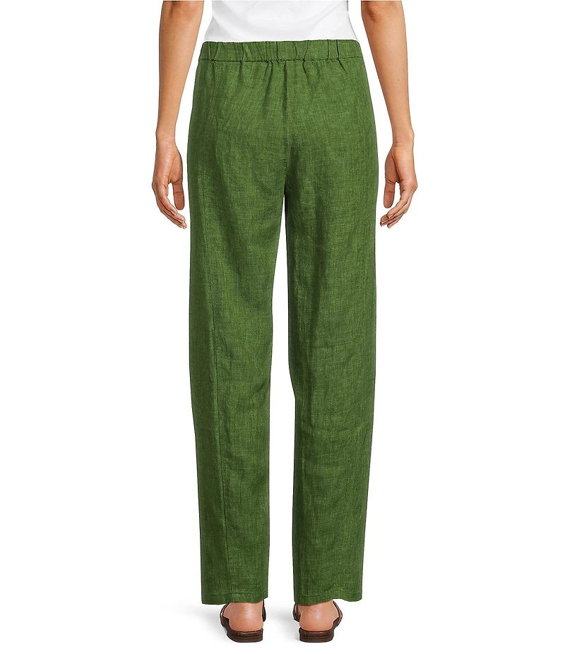 Eileen Fisher Textured Organic Linen Pleated Lantern Ankle Pants