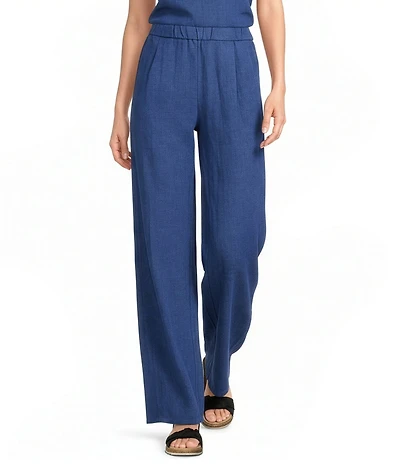 Eileen Fisher Textured Organic Linen Pleated Lantern Ankle Pants