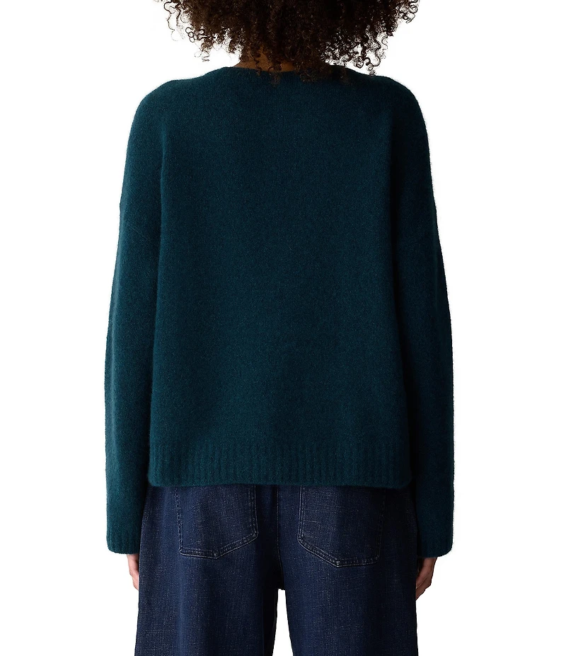 Eileen Fisher Textured Ribbed Crew Neck Long Sleeve Sweater