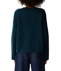 Eileen Fisher Textured Ribbed Crew Neck Long Sleeve Sweater