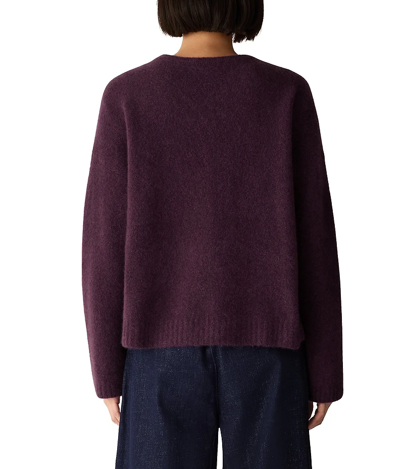 Eileen Fisher Textured Ribbed Crew Neck Long Sleeve Sweater